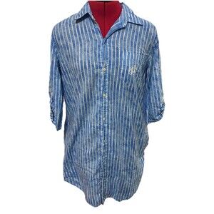 Lauren Ralph Lauren Women’s Blue Striped Blouse Size Small